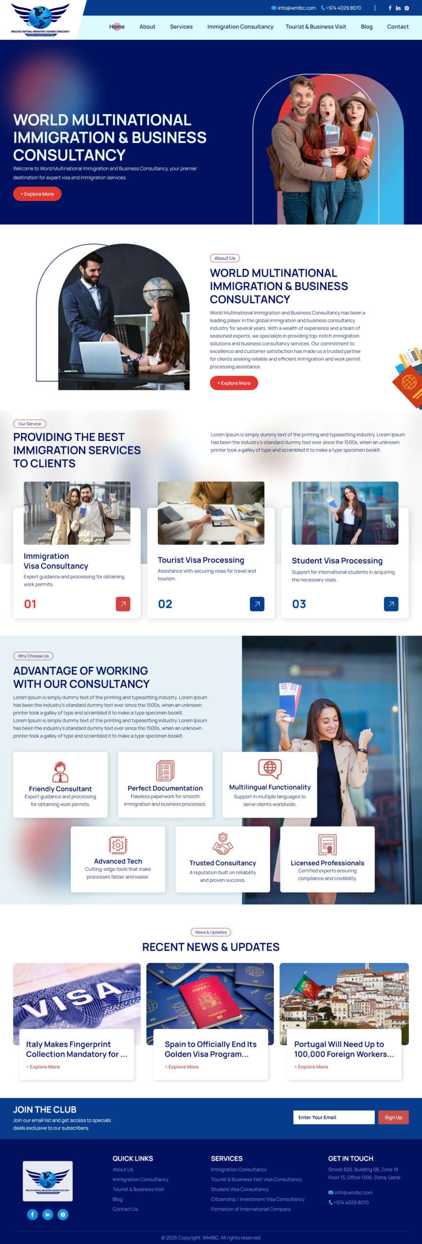 Immigration and business consultancy website theme